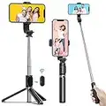 ATUMTEK 40.5" Selfie Stick Tripod, Extendable & Portable Bluetooth Selfie Stick with Remote for iPhone 13/12/12 Pro/11/XS/XR/X/8/7 Plus, Samsung, Huawei, Google, LG, Sony Android Smartphones, Black