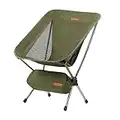 Naturehike Folding Moon Chair Ultralight Portable Outdoor Folding Outdoor Fishing Camping Chair Backrest Stool (Green-S)