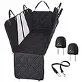 Meadowlark Premium Hammock Dog Car Seat Cover for Back Seat w/Mesh Window, Non-Slip, Water Repellant Pet Car Dog Seat Covers for Cars & Trucks w/Dog Accessories: Dog Seat Belt & 2 Headrest Covers