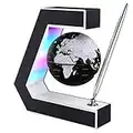 Floating Globe with LED Lights Magnetic Levitation Floating Globe with Pen, Portable to Write On Office Desk, World Map for Desk Decoration