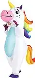 Spooktacular Creations Inflatable Costume Unicorn Full Body Unicorn Air Blow-up Deluxe Halloween Costume - Adult Size (White)