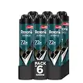 Rexona Desodorante Aerosol Protección Avanzada 72h Sport Cool Antitranspirante para hombre 200ml - Pack de 6