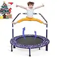 36'' Kids Trampoline Mini Trampoline with Handle and protective cover Foldable Fitness Exercise Rebounder Jumper safe and durable Toddler Trampoline Indoor Outdoor (Blue)