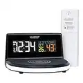La Crosse Technology 617-84947-INT Wireless 5W Charging Alarm Clock with Glowing Base and Outdoor Sensor