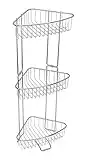 ToiletTree Products Stainless Steel Floor Shower Caddy - Corner Caddy Shelf for Bathroom and Shower Storage - Rust-Proof Shower Caddy for Shampoo, Soap, and More
