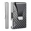 Yinuoday Carbon Fiber Card Holder for Men Metal Money Clip Wallet RFID Blocking Slim Credit Card Holder for Carrying Business Card