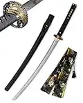 Katana Schwert (Damast Kran) - Samurai Schwert aus Stahl - Handgefertigt Katana Schwert Scharf Echt - Sword Nur Fur Erwachsene - Katana Schwerter zum Training - Ninja Schwert (R359)