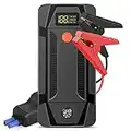 Car Jump Starter 12V 20000mAh Portable Power Bank Utral-thin Multi-Function Emergency Charger Car Battery Booster Portable Charger (Black)