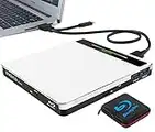 NOLYTH External Blu Ray Drive USB 3.0 Type-C Blu-Ray Burner with SD/TF/2 USB Ports, USB Bluray Player Slim CD/DVD/Bluray Drive for Laptop PC Mac Windows 11/10 MacBook