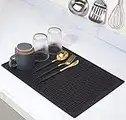 RECER Silicone Dish Drying Mat, Heat-Resistant Drying Mat for Kitchen Counter, Easy to Drain and Clean,Eco-Friendly, Non-Slip, Counter, Sink, or Bar