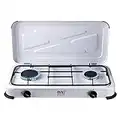 NJ-02 Camping Gas Stove - Portable Double Burner LPG Gas Hob Cooker with Lid for Outdoor 3.4kW