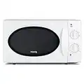 H.Koenig VIO6 Micro-ondes Compact 20L Blanc, Puissant 700W, Plateau tournant 24,5cm, Multifonction 5 niveaux de chauffe et fonction décongélation, Minuterie jusqu'à 30min, Rapide, Plan de travail