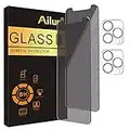 Ailun 2Pack Privacy Screen Protector for iPhone 11 Pro[5.8 inch] + 2 Pack Camera Lens Protector, Anti Spy Private Tempered Glass Film,[9H Hardness] - HD[Black]