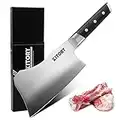 Kitory Cleaver Knife Heavy Duty Butcher Knife - 7 inch German High Carbon Stainless Steel Chopping Knife with Ergonomic Handle - Meat Cleaver for Home Kitchen and Restaurant - Metadrop Series