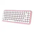 Clavier Bluetooth sans Fil, Joli Clavier Compact à 84 Touches, Technologie de Connexion Bluetooth sans Fil 2,4 GHz, Clavier ABS Rond Rond, Panneau Mat, Design Ergonomique, pour PC Ordinateur (Rose)