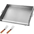 VEVOR 91,5 x 56 x 6,3CM Plaque à Pâtisserie INOX Professionnel pour BBQ Plaque de Cuisson Grill pour Maison Cuisine Barbecue