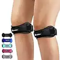 CAMBIVO 2 Pack Knee Braces for Knee Pain, Patella Knee Support Strap, Adjustable Patellar Tendon Stabilizer Band for Jumpers Knee, Tendonitis, Basketball, Running, Hiking, Volleyball, Tennis, Squats, Black