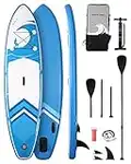 Stand Up Paddle Board Inflatable Paddle Board SUP 6 inches Thick Board with SUP Accessories & Carry Bag & Fast Pumping for Adults & Youth for Paddling Surfing Fishing Yoga