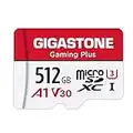 Gigastone Carte Mémoire 512 Go Gaming Plus Série, Vitesse de Lecture allant jusqu'à 100 Mo/s. Compatible avec Switch Dashcam GoPro Canon Nikon DJI Drone, A1 U3 V30 Carte Micro SDXC avec Adaptateur SD.