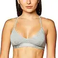 Calvin Klein Women's Motive Cotton Lightly Lined Bralette, Grey Heather, Large