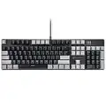 Merdia Mechanical Keyboard Gaming Keyboard with Black Switch Wired White Backlit Keyboard Full Size 104 Keys US Layout (Black & Grey)
