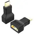 J&D Pack de 2 Mini HDMI a HDMI Adaptador, Chapado en Oro HDMI Hembra a Mini HDMI Macho Adaptador Compatible con Cámara Digital Videocámara Tablet Laptop