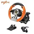 PXN Xbox Steering Wheel V3II 180° Gaming Racing Wheel Driving Wheel, with Linear Pedals and Racing Paddles for Xbox Series X|S, PC, PS4, Xbox One, Switch - Orange