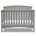 Delta Children Archer Solid Panel 4-in-1 Convertible Baby Crib - Greenguard Gold Certified, Grey
