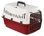 KERBL - 81348 - Cage de Transport Expédition pour petits Chiens et Chats - 45 X 30 X 30 cm - Crème/Bordeaux