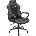 BASETBL Office Desk Chair Racing Style Home Ergonomic Executive Swivel Gaming Computer Chair, Lumbar Support High Back PU Leather Adjustable Height Comfortable Chair (Black)