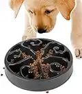 Comedero Perro Gato - Comedero de Perros para Ralentizar la Comida, Bowl Tazón de Fuente del Animal Doméstico Gato Alimentador del perro Lento Abajo Comiendo, Divertida Búsqueda de Alimento (Gris)