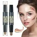 Contouring Trucco, 2 Pezzi Contouring Stick, Makeup Contouring, Doppia Testa Correttore Stick di Contorno, Concealer, Correttore, Contour Stick per Testa Doppia, Contouring Stick per evidenziazione