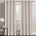 H. VERSAILTEX Linen Curtains Thermal Insulated Grommet Blackout Curtains for Bedroom, Energy Efficiency Lined Window Room Darkening Draperies for Living Room (1 Panel, W52 x L84 -Inch, Ivory)