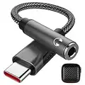 iMangoo USB C to 3.5 mm Jack Adapter, Type C to 3.5mm Headphone DAC Mic Aux Digital Audio Earphone Adaptor for Samsung A53 A33 S23 S20 FE S22 Ultra Z Flip 4 OnePlus Pixel 6a 7 7 Pro Pad Air 4 Mini 6