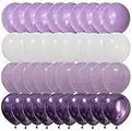 Latex Balloons White Lavender Purple– Gradient Purple color Balloons for Baby Shower Birthday Girl Wedding Anniversary Party Decorations (Voilet + Light Purple)