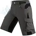 Cycorld Short de randonnée pour homme - Short de trekking - Séchage rapide - 6 poches - Pour la randonnée, le cyclisme, le camping, gris, M