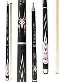 Champion Spider Billiards Maple Pool Cue Stick (18 oz, 19 oz, 20 oz, 21 oz), Champion or Cuetec Billiard Glove (Pink, 18oz)