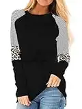 Smallshow Women's Maternity Nursing Top Long Sleeve Breastfeeding Shirt Clothes,Black,M