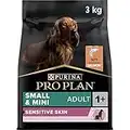 PRO PLAN Small & Mini Adult Sensitive Skin Riche en Saumon - 3 KG - Croquettes pour chiens adultes de petite taille ayant une peau sensible