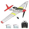 volantexrc RC Flugzeug 4CH ferngesteuertes Flugzeug mit 2,4 GHz 4CH RC Flugzeug RTF für Anfänger, Kinder und Erwachsene, inklusive USB-Aufladung (P51D Mustang 761-5 RTF)