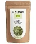 Mandoi BIO Matcha Pulver, 100g Matchapulver, Green tea powder. Grünteepulver ideal für Smoothies, Shakes oder zum backen