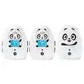 TimeFlys Audio Baby Monitor Twin Mustang Panda, Two-Way Talk, Long Range up to 1000 ft, Rechargeable Battery, Temperature Monitoring and Warning, Lullabies, Vibration, LCD Display, Night Light