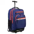 J World New York Sundance Rolling Backpack Girl Boy Roller Bookbag, Navy, 20 X 13 X 9" (H X W X D)", Sundance Rolling Backpack Girl Boy Roller Bookbag