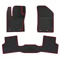 HD-Mart Car Floor Mats for Jeep Renegade 2015 2016 2017 2018 2019 2020 2021 2022 2023 Custom Fit Black Red Rubber Car Floor Liners Set All Weather Protection Heavy Duty Odorless