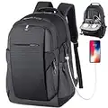 Laptop Backpack 15.6 Inch Business College Backpack with USB Charging Port Durable Waterproof Travel Luggage Backpack Bag Work Computer Backpacks for Universal Casual Hiking Daypack, Black