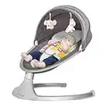 Dream On Me Zazu Baby Swing, Baby Swing for Infant, 5- Swinging Speed, Two Attached Toys, Bluetooth Enabled and Remote Control, Grey and Pink