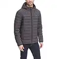 Dockers Men's The Liam Smart 360 Flex Stretch Quilted Hooded Puffer Jacket, Heather Charcoal, X-Large