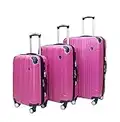 Archibolt 3-Piece Luggage Set Rolling Wheeled Spinner Suitcase ABS (Pink)