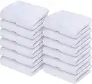 Utopia Towels - Premium Washcloth Set (12 x 12 Inches) 600 GSM 100% Cotton Face Cloths, Highly Absorbent and Soft Feel Fingertip Towels (12-Pack, White)