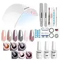 Vishine Gel Nail Polish Starter Kit - Juego de 6 colores de esmalte de gel, Base Top Coat, lámpara de uñas LED UV de 36W con herramientas de manicura de gel DIY completas por principio 8ml #12